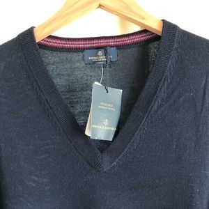 Brooks Brothers Merino Wool V Neck Sweater XL NWT